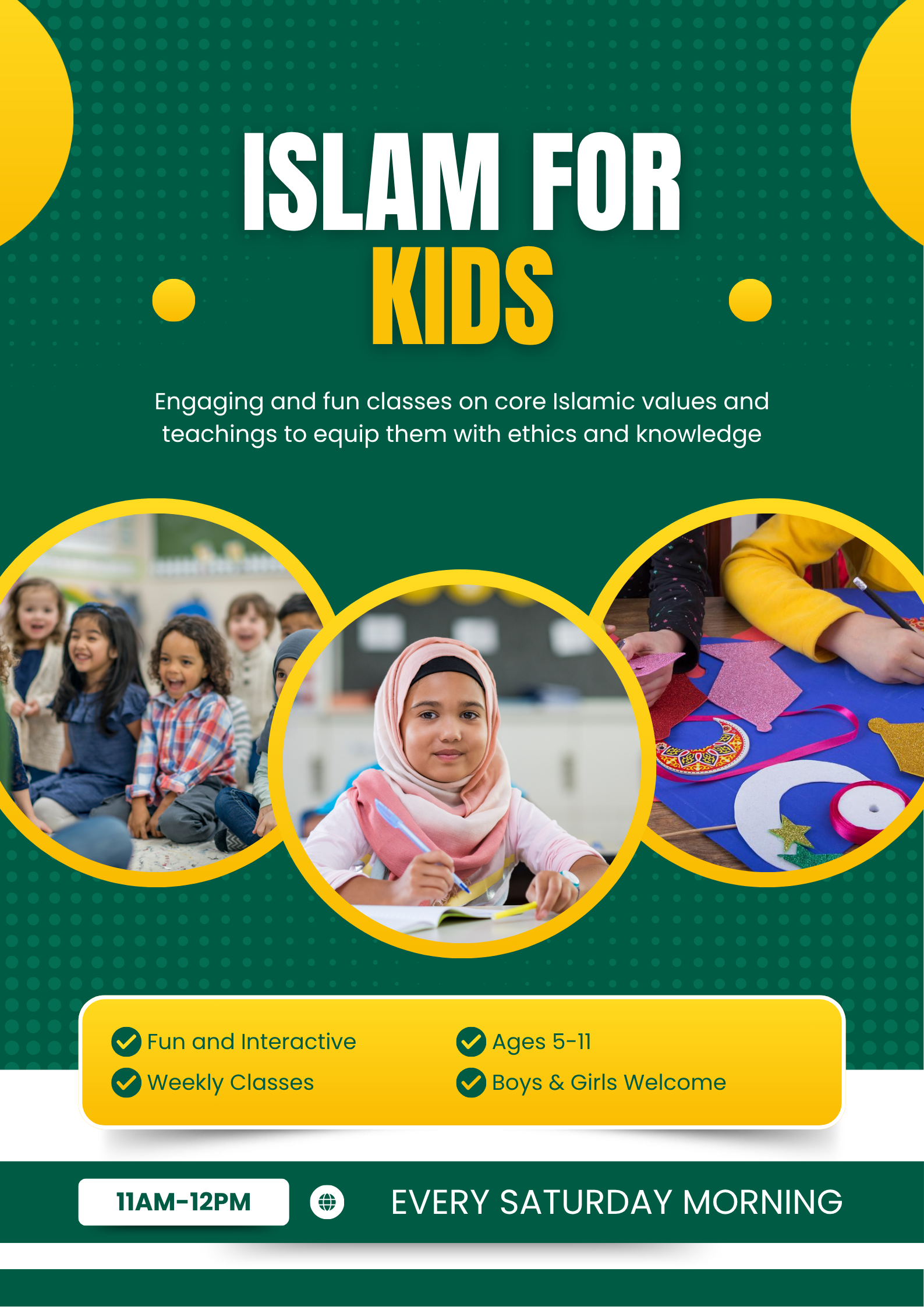 Copy of Green and Yellow Modern Online Course Education Poster